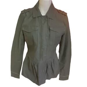 Anna Kai Green Women’s Peplum Utility Jacket Size S